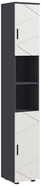 Kleankin Tall Bathroom Cabinet with Three-position Adjustable Shelves, Skinny Tall Cabinet with PVC Wrapped Doors for Minimalist Style, Grey Aosom UK