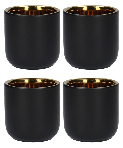 La Cafetiere Set of 4 Large Double-Walled Black Mugs Black