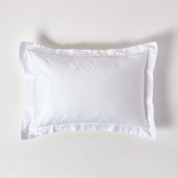 Homescapes White Organic Cotton Oxford Pillowcase 400 TC