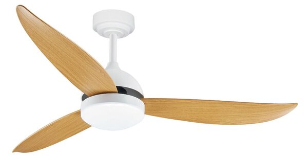 Ceiling Fan with Light Romimex White Natural