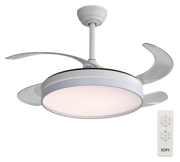 Ceiling Fan with Light EDM 33827 Ross White 35 W 4100 Lm 2190 Lm Retractable