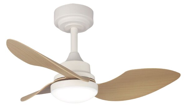 Ceiling Fan with Light Romimex White Natural