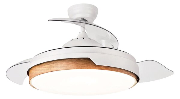 Ceiling Fan with Light Romimex White Natural