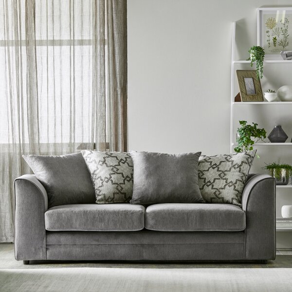 Washington Fabric 3 Seater Sofa Grey