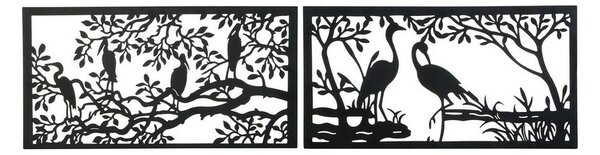 Decorative Figure DKD Home Decor 96 x 1 x 50 cm Black Birds (2 Units)