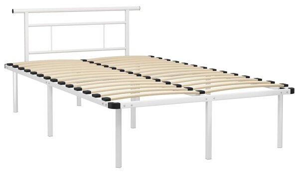 Bed Frame without Mattress White Metal 120x200cm