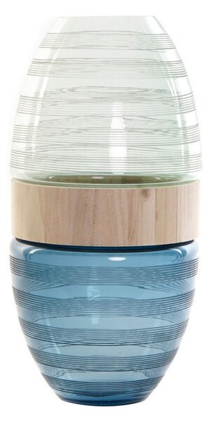 Vase DKD Home Decor Blue Mint Wood Crystal Modern (21 x 21 x 43 cm)