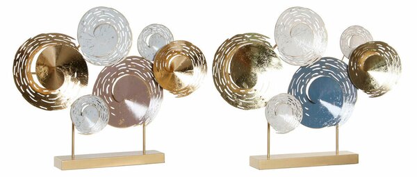 Decorative Figure DKD Home Decor 65,4 x 9 x 51 cm Abstract Blue Golden Brown Modern (2 Units)