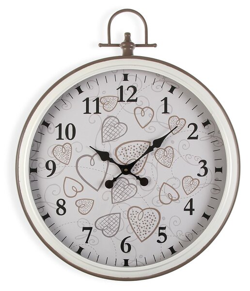 Wall Clock Versa Cozy Hearts Metal (5 x 73,5 x 60 cm)