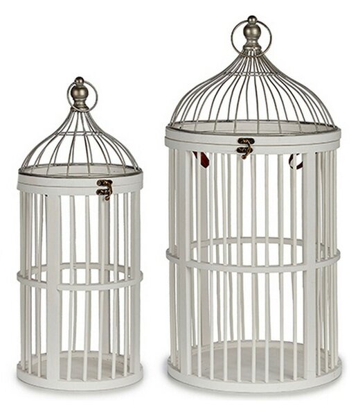 Cage Circular White Wood (2 Pieces)