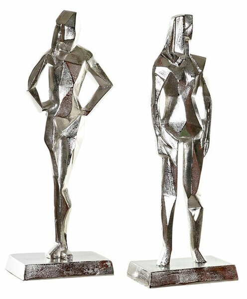 Decorative Figure DKD Home Decor 8424001856480 23 x 13 x 62 cm Silver (2 Units)