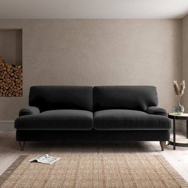 Darwin Luxury Velvet 4 Seater Sofa Black