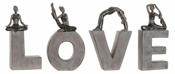 Decorative Figure DKD Home Decor Love Resin (13 x 6 x 23 cm) (40 x 4 x 22 cm) (4 pcs)