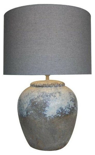 Desk lamp DKD Home Decor Canvas Ceramic Grey (38 x 38 x 60 cm)