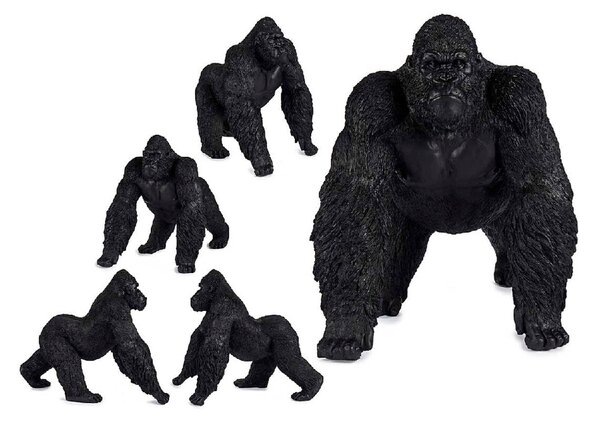 Decorative Figure Gorilla Black Resin (30 x 36 x 45 cm)