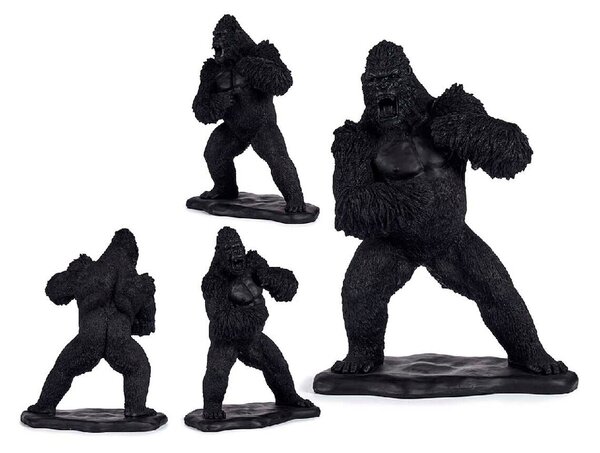 Decorative Figure Gorilla Black Resin (25,5 x 56,5 x 43,5 cm)