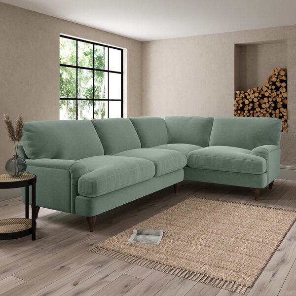 Darwin Luxury Velvet Right Hand Corner Sofa Luxury Velvet Lilypad