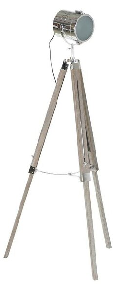 Floor Lamp DKD Home Decor Metal Wood Silver Light brown Tripod (66 x 66 x 142 cm)