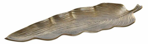 Centerpiece DKD Home Decor Golden Aluminium Leaf of a plant (76 x 25 x 5 cm)