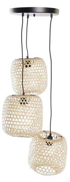 Ceiling Light DKD Home Decor 43 x 43 x 100 cm Black Brown Bamboo 50 W