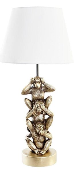 Desk lamp DKD Home Decor Golden White Colonial 220 V 50 W Monkey (30 x 30 x 61 cm)