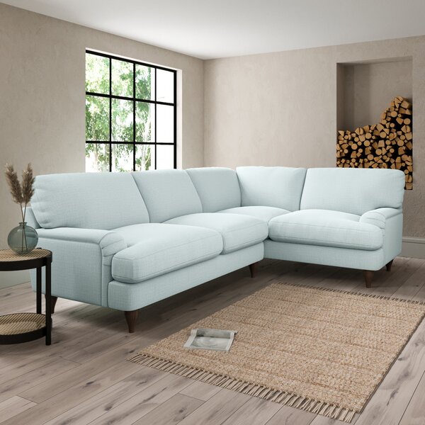 Darwin Slub Cotton Blend Right Hand Corner Sofa Blue