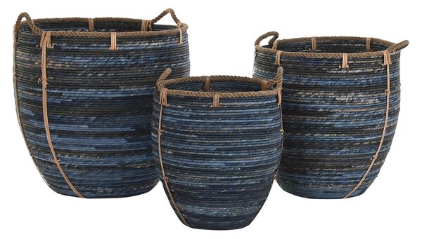 Basket set DKD Home Decor Navy Blue 56 x 56 x 60 cm