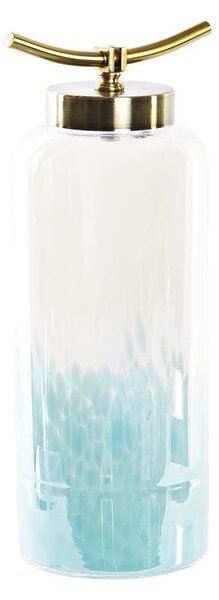 Vase DKD Home Decor Blue Golden Metal Crystal Mediterranean 19 x 15 x 41 cm