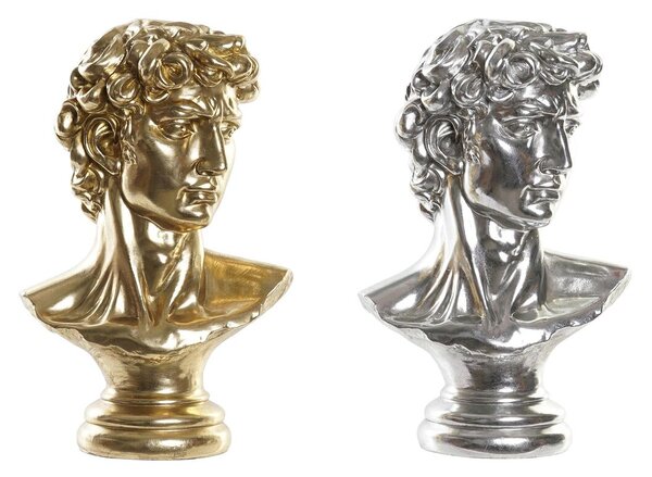 Decorative Figure DKD Home Decor 24,5 x 17,5 x 36 cm Silver Golden Bust Neoclassical (2 Units)