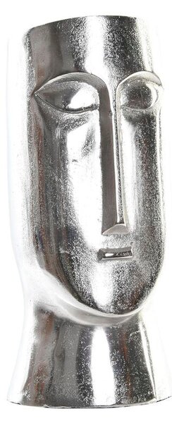 Vase DKD Home Decor Face Silver Aluminium Modern (17 x 16 x 36 cm)