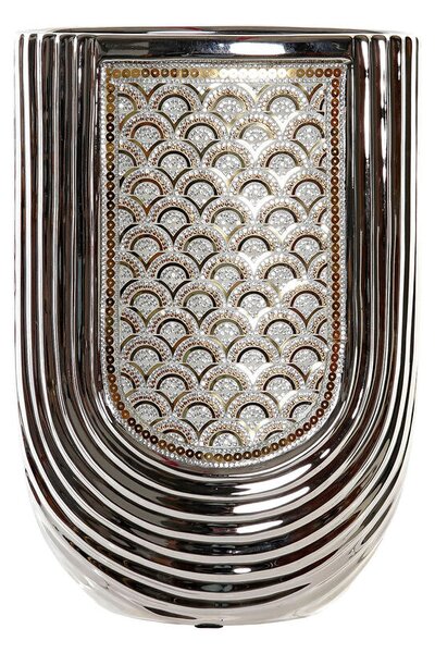 Vase DKD Home Decor Silver Golden Stoneware (21 x 11 x 31 cm)