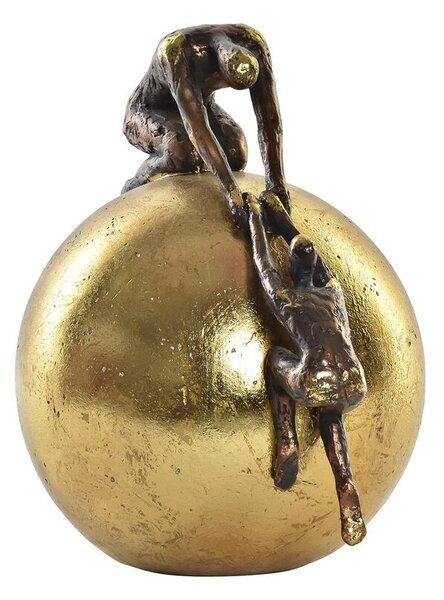 Decorative Figure DKD Home Decor Ball Golden Copper Resin Persons Modern (25 x 19 x 26 cm)