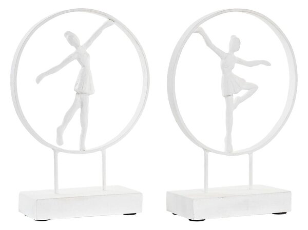 Decorative Figure DKD Home Decor 23 x 9 x 33 cm White Ballet Dancer (2 Units)