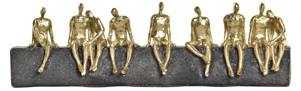 Decorative Figure DKD Home Decor Golden Resin Dark grey Persons Modern (45,3 x 6,8 x 13,7 cm)