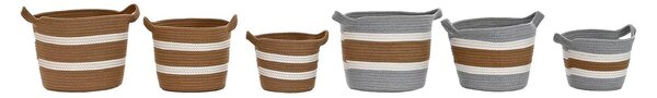 Basket set DKD Home Decor 33 x 33 x 26 cm Natural Fibre Boho (2 Units)