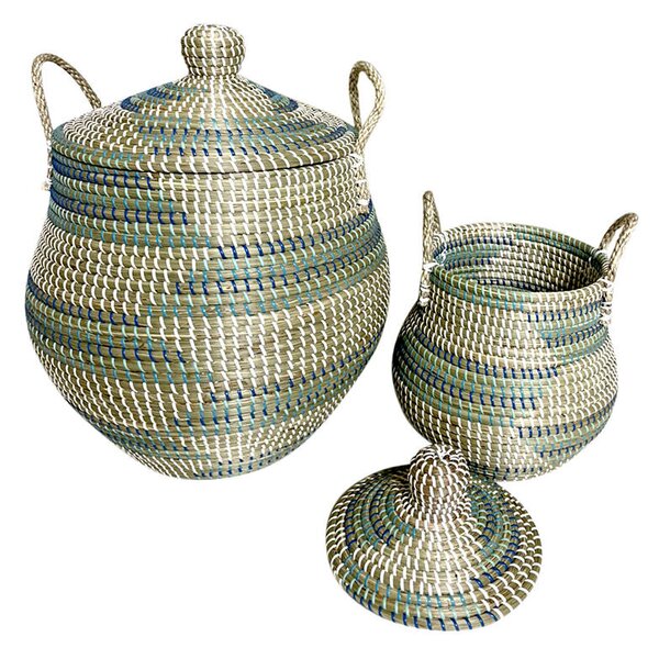 Basket set DKD Home Decor Tropical (46 x 46 x 56 cm)