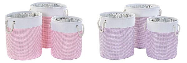 Basket set DKD Home Decor Polyester 40 x 40 x 49 cm (2 Units)