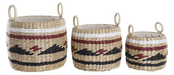 Basket set DKD Home Decor Natural Fibre (30 x 30 x 25 cm)