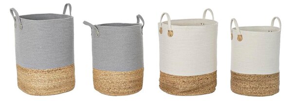 Basket set DKD Home Decor 40 x 40 x 52 cm Natural Fibre Boho (2 Units)