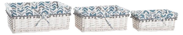 Basket set DKD Home Decor Polyester wicker (39 x 29 x 15 cm)