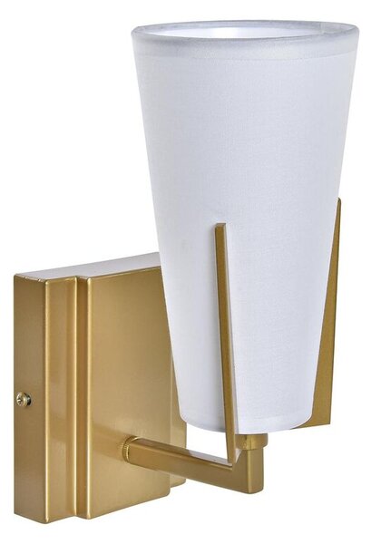 Wall Lamp DKD Home Decor 25W Golden Metal Polyester White 220 V (12 x 14 x 25 cm)