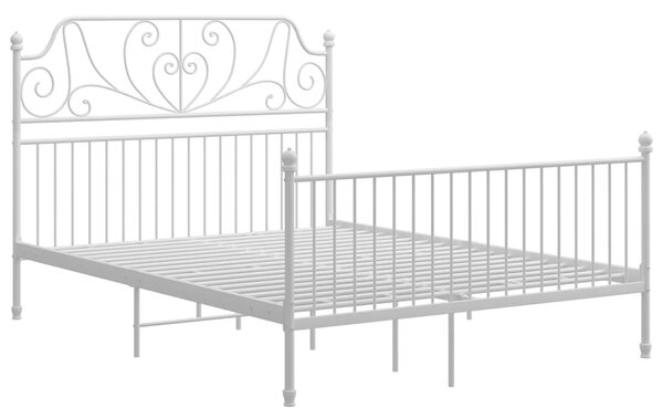 Bed Frame with Headboard without Mattress White 140x200 cm Metal