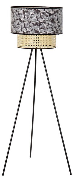 Floor Lamp DKD Home Decor Natural Black Metal Palms Polyester Colonial (60 x 60 x 129 cm)