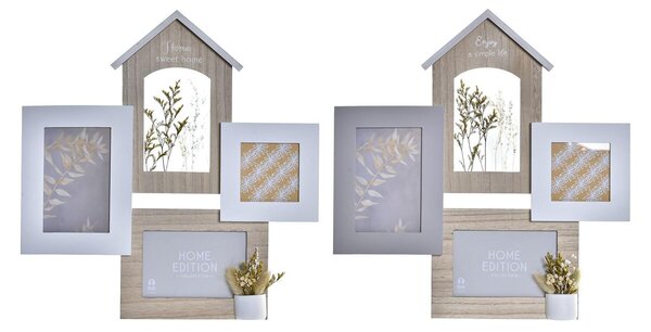 Photo frame DKD Home Decor Wood 39 x 3 x 41 cm Natural Plant (2 Units)