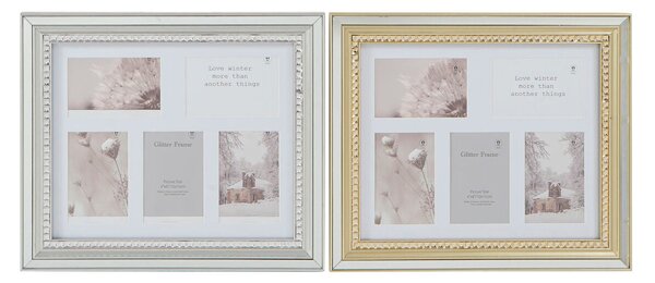 Photo frame DKD Home Decor Luxury 46,5 x 2 x 40 cm Crystal Silver Golden polystyrene Traditional (2 Units)