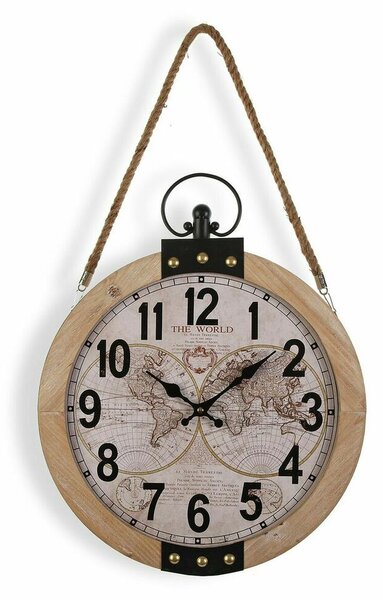 Wall Clock Versa Mapamundi 40 x 6,5 x 47 cm MDF Wood