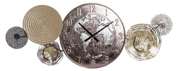 Wall Clock DKD Home Decor Golden Metal World Map (121 x 9,5 x 49,5 cm)