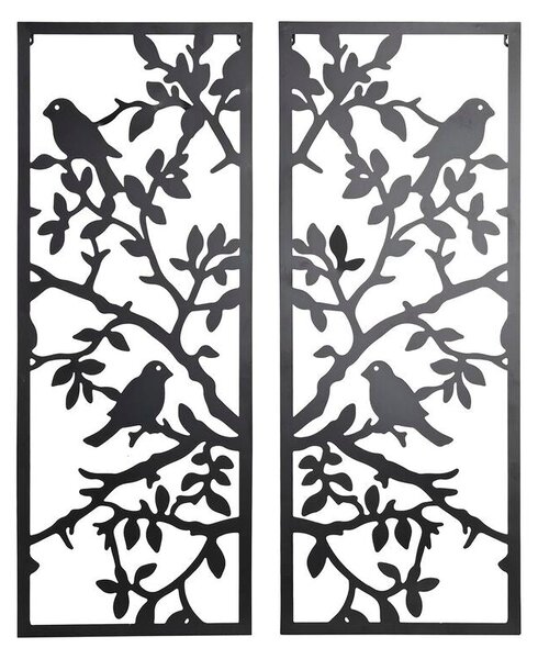 Wall Decoration DKD Home Decor (2 Pieces) Metal Birds Shabby Chic (35 x 1,3 x 91 cm)