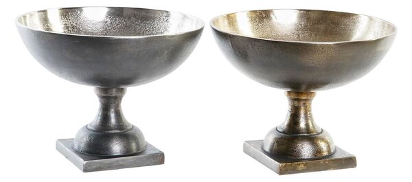 Centerpiece DKD Home Decor 25 x 25 x 19 cm Silver Golden Modern (2 Units)