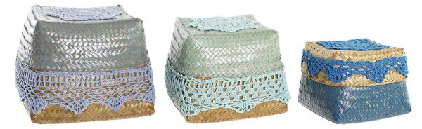 Basket set DKD Home Decor Cotton Bamboo (22 x 27 x 27 cm)